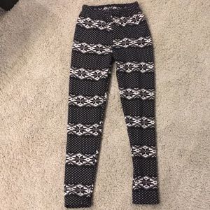 Fleece tribal pattern pants